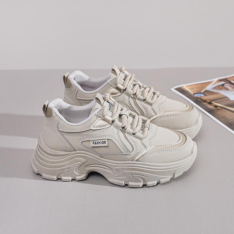 Autumn 2024 Women's Dad Sneakers - Korean Style, Versatile Thick Sole, Casual Student Shoes