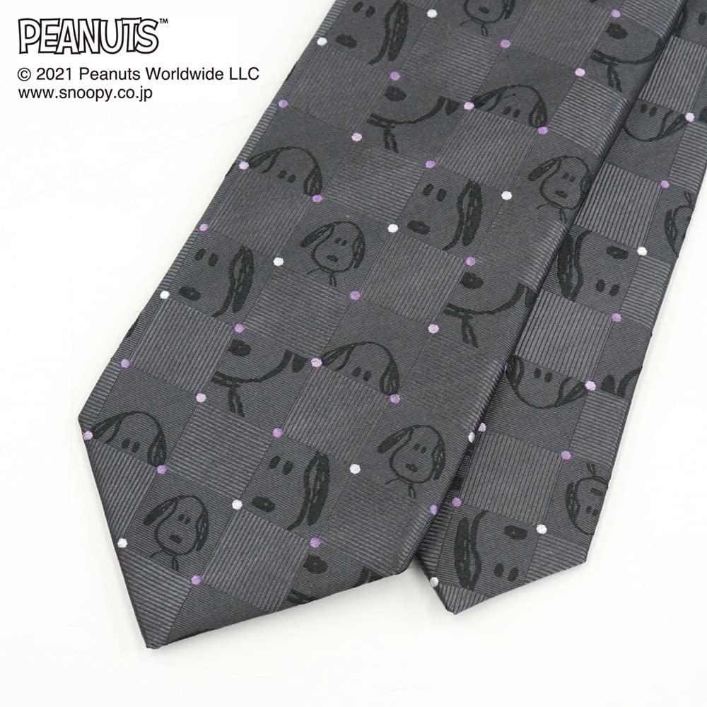 [Peanuts] PEANUTS Snoopy Necktie PN914462 Charcoal SNOOPY Business Brand Necktie Gift