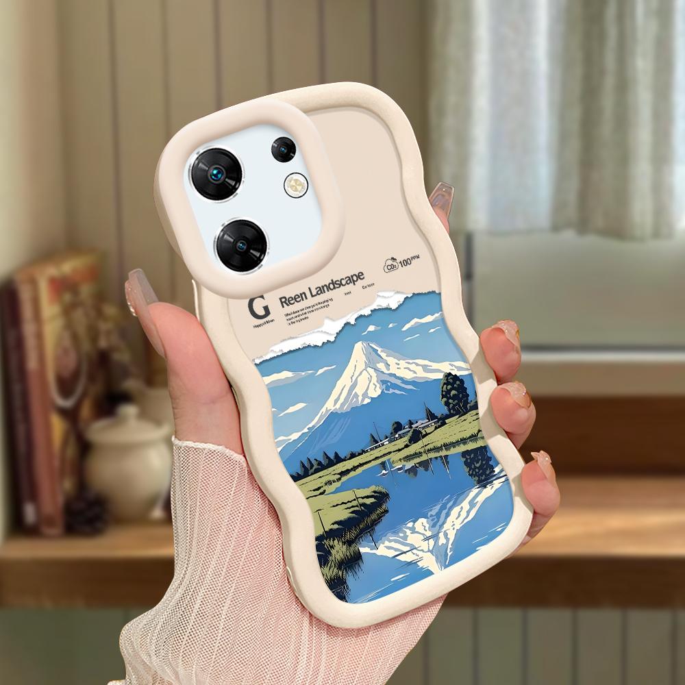 Big Wave Edge Miękki silikonowy materiał Macaron Etui na telefon Odporne na wstrząsy Ochronna gumowa obudowa do OPPO Reno Realme Infinix Tecno