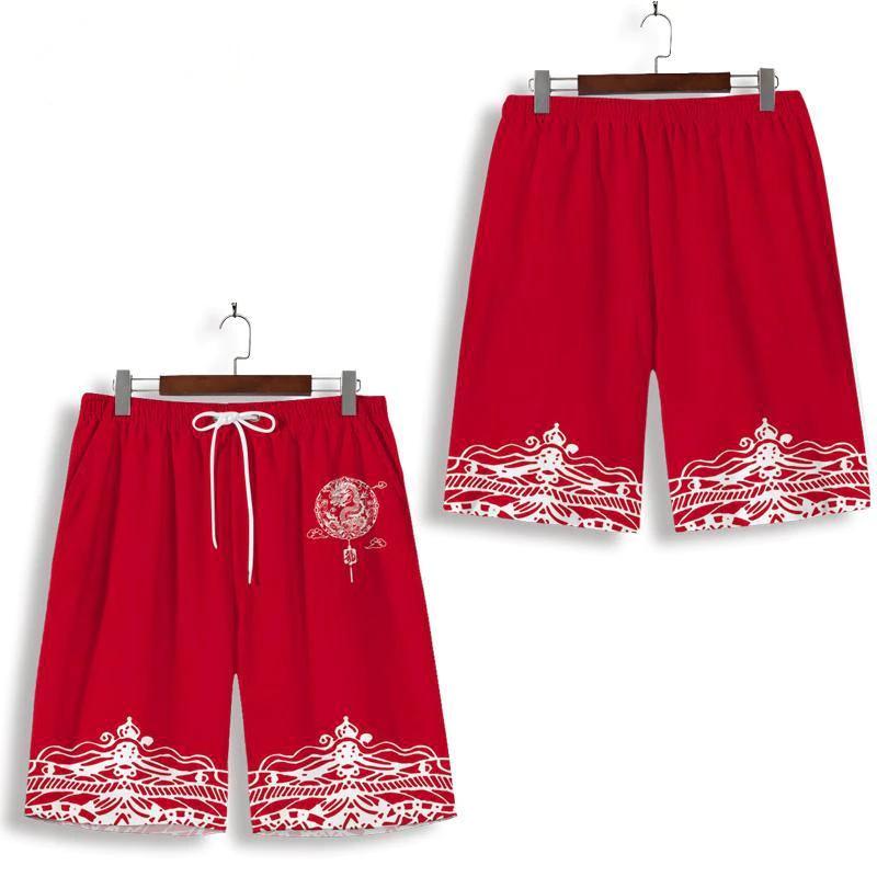 

Retro Chinese Letter Red Dragon Muay Thai Kickboxing Training Shorts Print Martial Art Boxer Unisex Men Women Kid Fighting Fitness Sport Gym Workout S