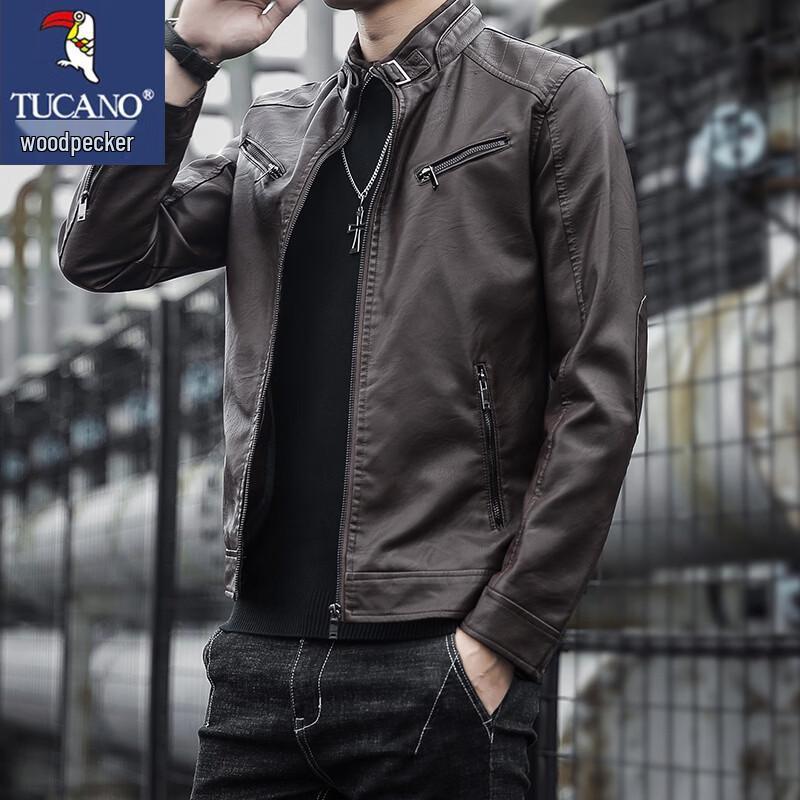 

TUCANO Men s Stand Collar Motorcycle Style Jacket 4XL