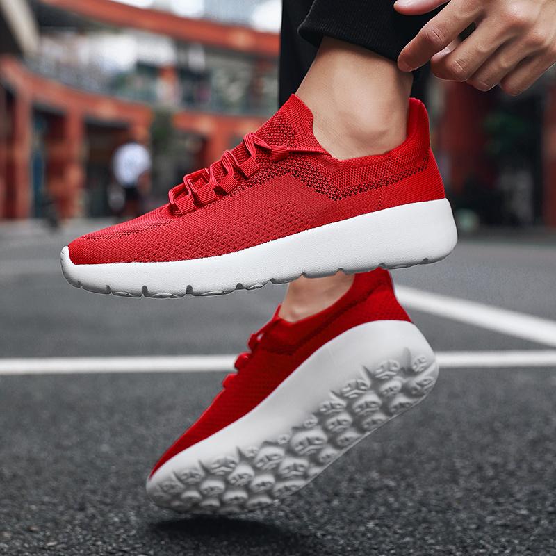 Red Trainers Unisex Running Shoes Breathable Mesh Jogging Sneakers Men Lightweight Sports Shoes for Men zapatillas de hombre
