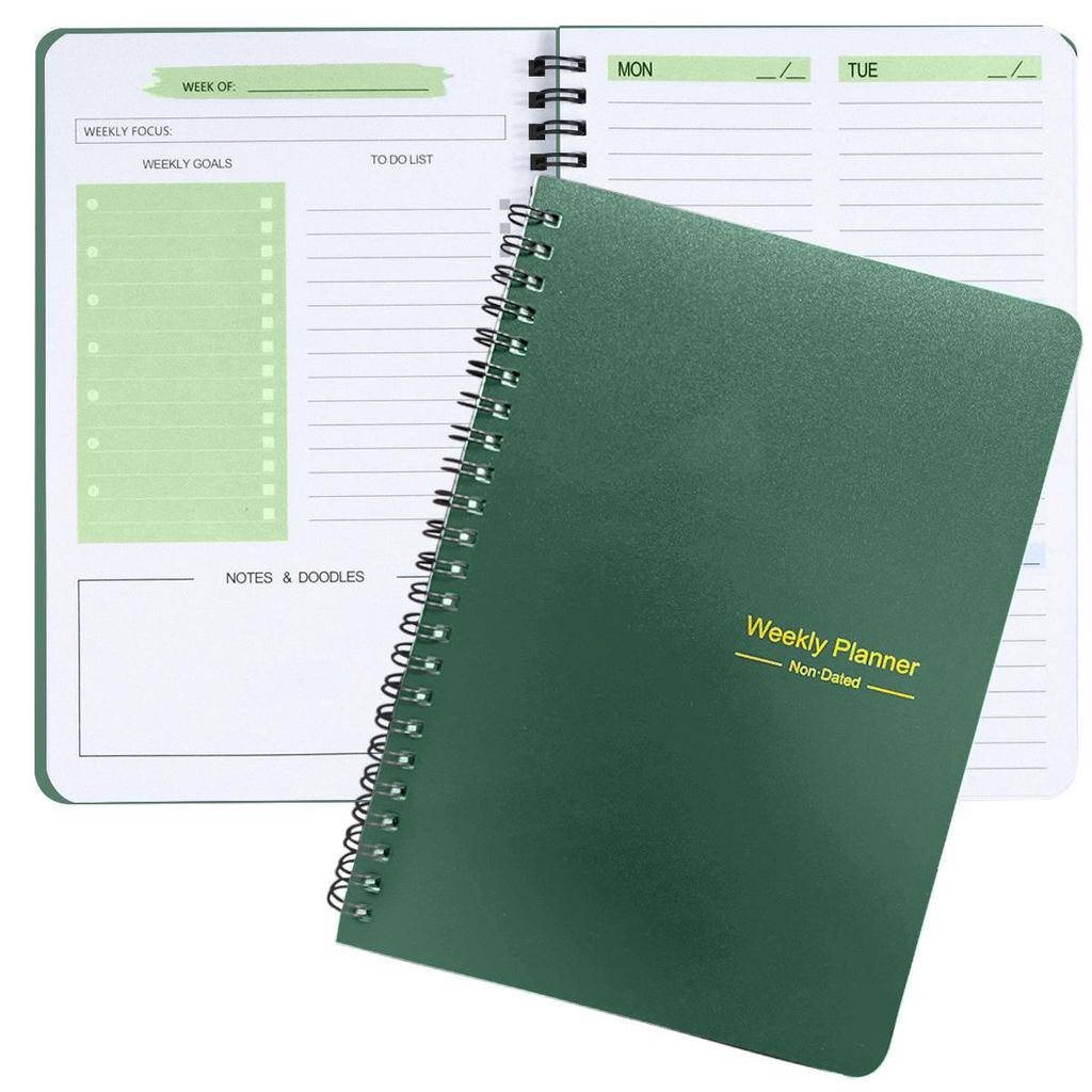 Weekly English Planner: 52-Week Cross-Border Spiral Notebook