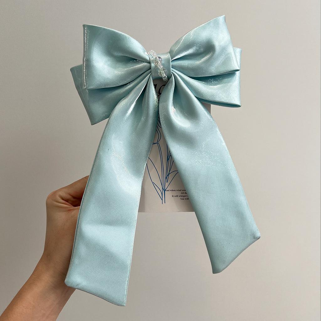 Summer Colorflu Silk Satin Bow Barrette Hair Pin Adult Hair Accessories Hair Jewley