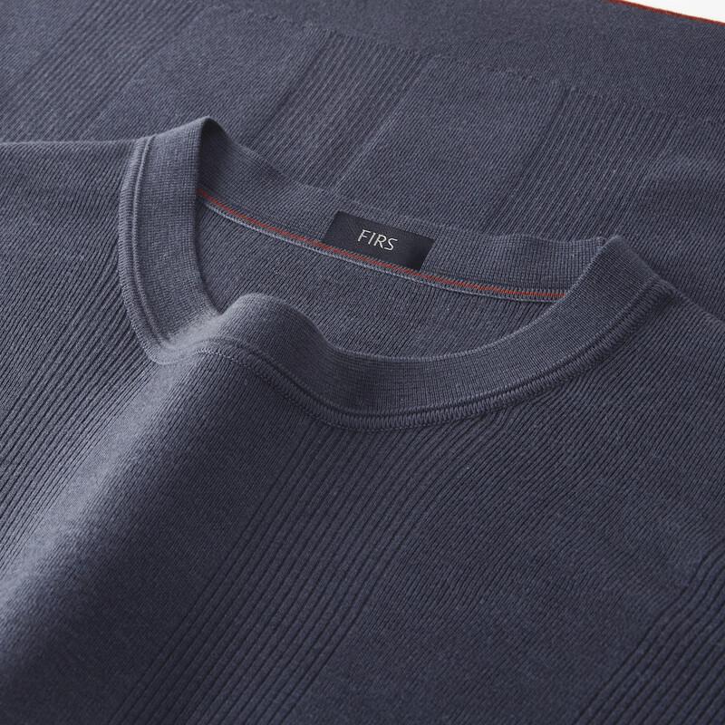 FIRS Herren Rundhals Kaschmir & Seidenmischung Strickpullover