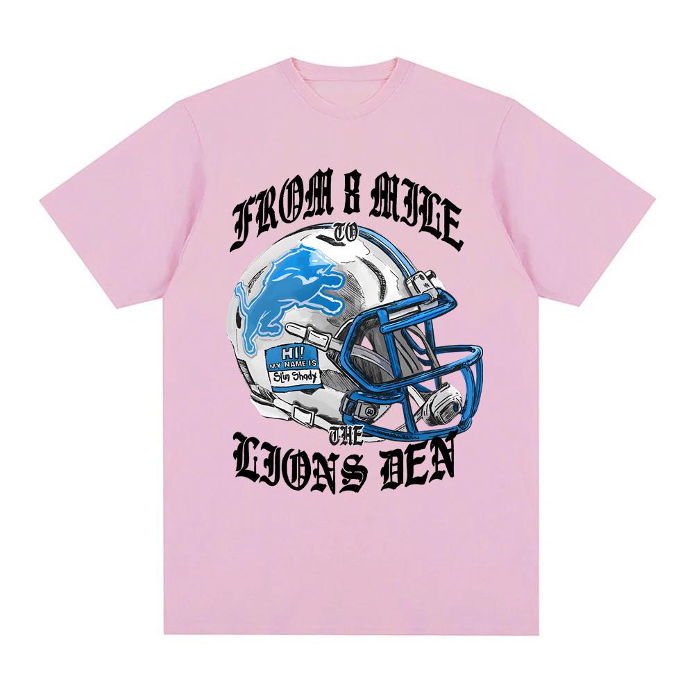 EMINEM X LIONS HELMET TSHIRT American Rapper Eminem Same As Official Website Teeshirt 100cotton Round Neck High Quality Tees