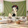 Betty Boop Wall Tapestry Home Decor Hanging Cloth Art Background Tapestry for Bedroom