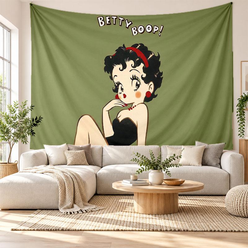 Betty Boop Wall Tapestry Home Decor Hanging Cloth Art Background Tapestry for Bedroom