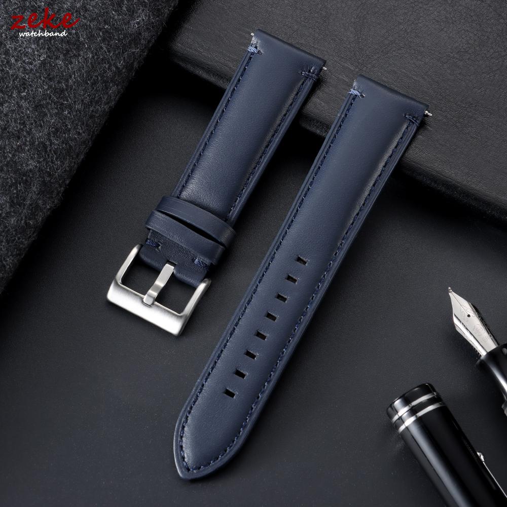 20mm 22mm 24mm Retro Calfskin Watch Band Women Men Wristband Brown Blue Universal Replacement Strap for Seiko Bracelet for Omega