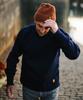 Geonjiulleunseu Crewneck Whole Garment Sweater - Navy