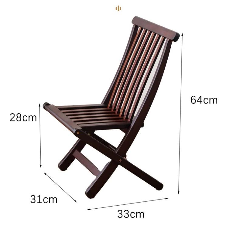 Foldable Wooden Chair - Nordic Style Dining Armchair, Portable Computer Chair for Home Office, Compact Stool with Backrest