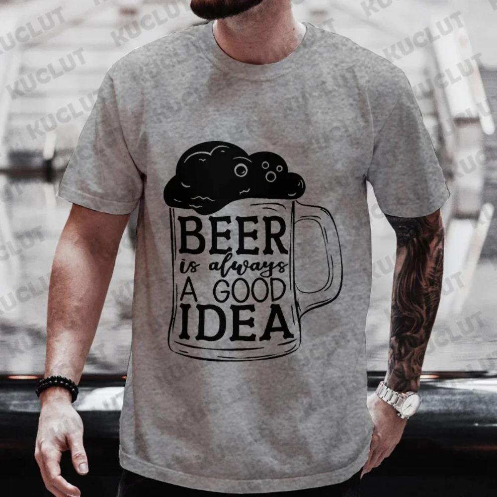 Men's T-shirts 2024 Fashion Beer DAY Graphic Y2k Clothing Male Drinking Party Streetwear Casual Short Sleeve Tees Oversized Tops