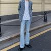 Mid-waist Guochao micro-elastic hip-hop graffiti skateboard high street new quality micro-pull jeans trend