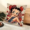 B-Betty B-Boop Cushion Cover Soft Short Plush Pillow Cover Smooth Cozy Texture Aesthetic Cushion Case Home Decor