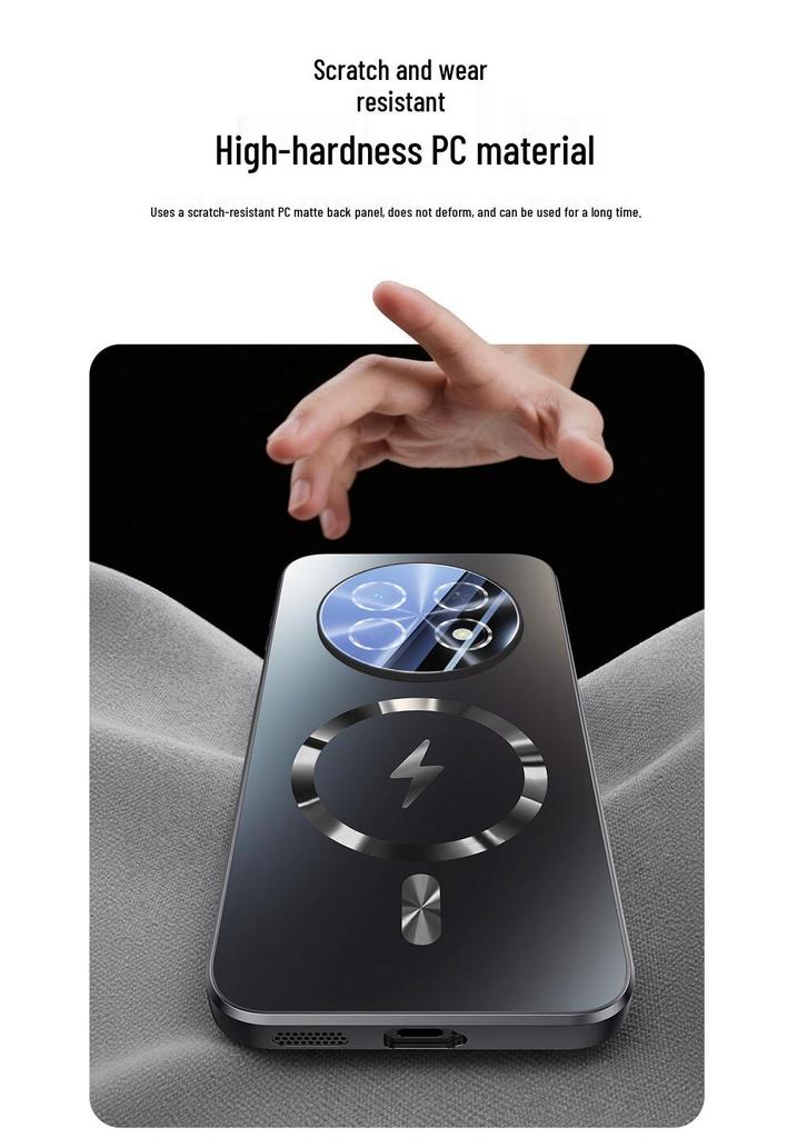 Huawei Enjoy 90 Plus Magnetic Frosted Case with Lens Film, Anti-Fall.