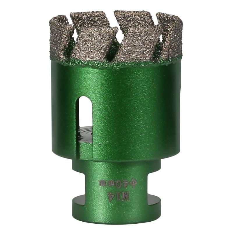 652F M14 Threaded Brazed Hole Cutter Tool For Ceramic Tile Marble Glass With Diamantine Coating And High Speed Cutting 6-50mm