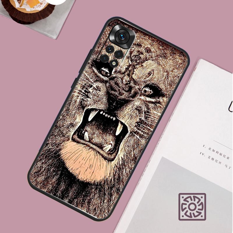 Ferocious Lion Case For Xiaomi Redmi Note 14 13 12 11 10 15 Pro Plus Redmi 15 13 13C 10C 12C 14C 15C Cover