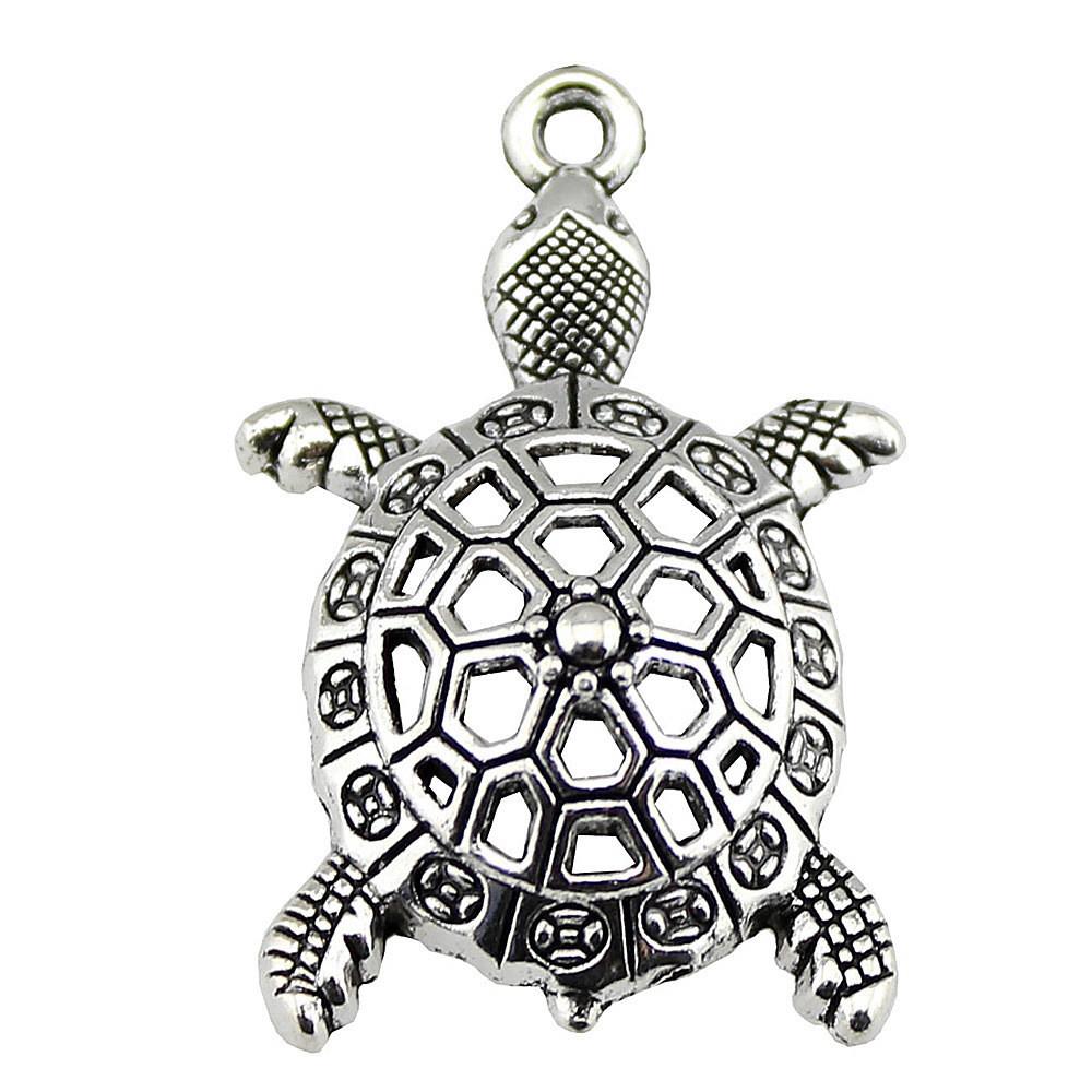 Turtle Charms Antique Bronze Silver Pendants For Animal Themed Jewelry Making