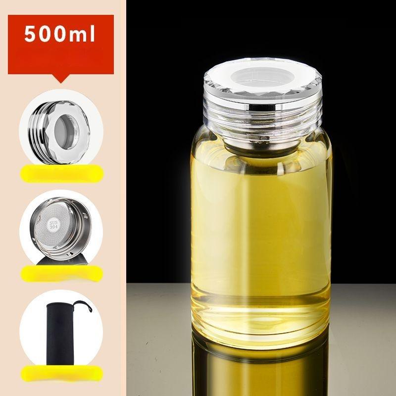 GIANXI Outdoor Travel Portable Cup High Temperature Resistant Large Capacity Glass Tea Cup With Tea Filter Water Separation