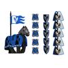 MOC Medieval Red Lion Black Eagle Castle Soldier Knight Horse Mount Building Block Military Figure Vest Armor Flag Toy Gift B036
