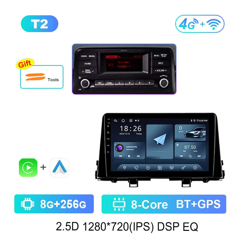 For KIA Morning 3 Picanto 2017 - 2020 Android Auto Car Video Multimedia Player Split Screen Carplay Bluetooth WiFi Navi GPS 4G