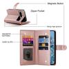 DF-011 For Google Pixel 8 Pro Case Card Slots PU Leather Zipper Pocket Phone Cover