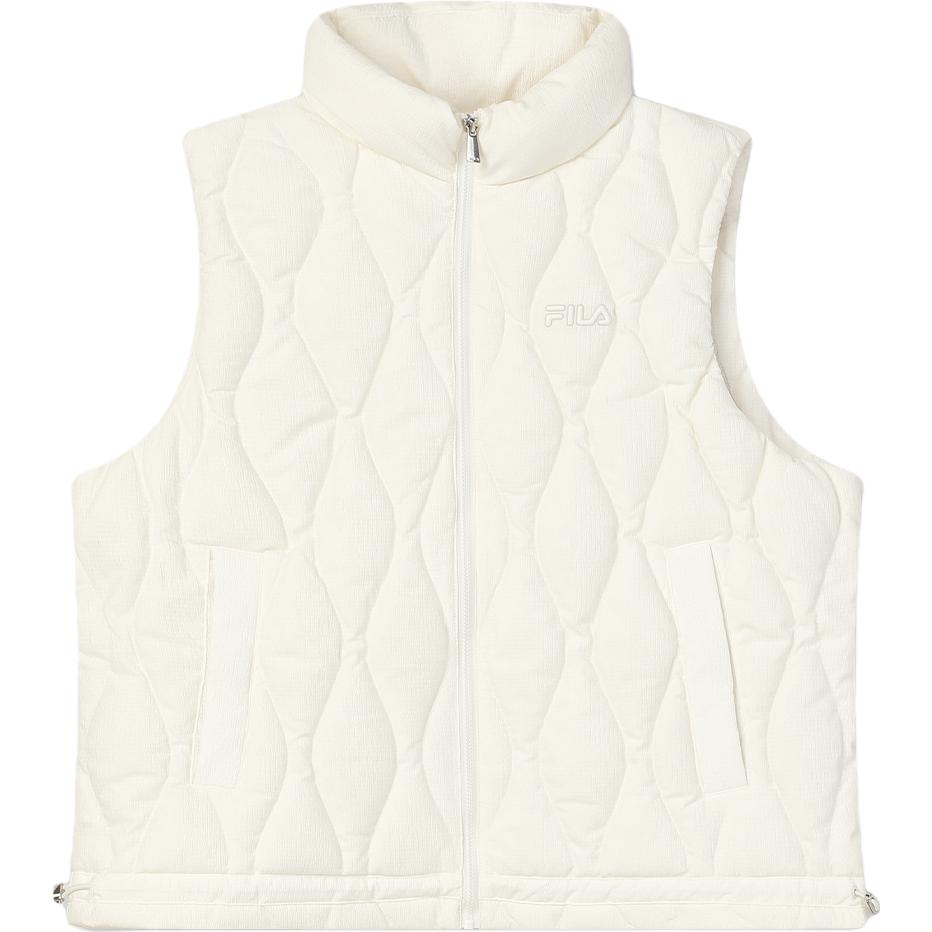 

FILA Warm Stand Collar Down Vest Women tops Ceramic-White F11W348903F-IV XXL