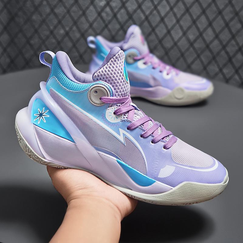 Sakura Pink Color Women Basketball Shoes Couples Basketball Shoes Youth Student Practical Combat Lightweight Defender