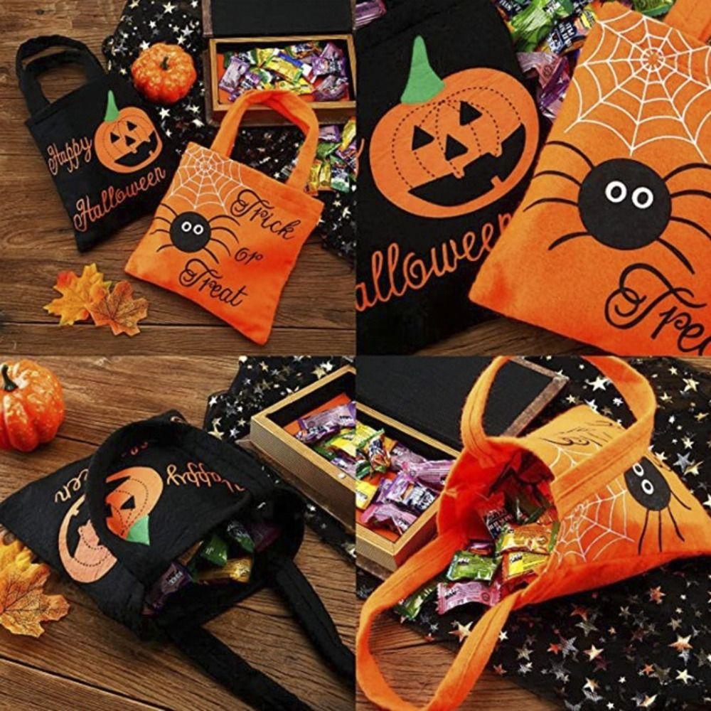 Trick or Treat Halloween Non-Woven Bag Pumpkin Candy Storage Bucket Funny   Festival