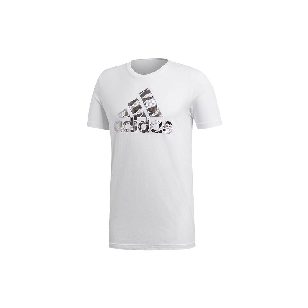 Adidas T Shirts Men's White Crew Neck Moderate Straight Fit DI0302