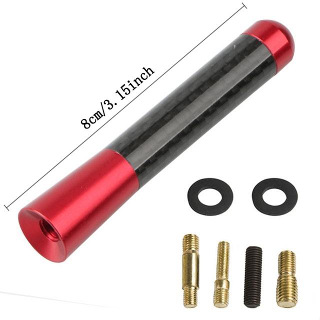 Radio Aerial Antenna Car Roof Antenna Carbon Fiber 3.5/8/12cm Radio FM/AM Metal Receiving Antennas Short Stubby Mast Antenna