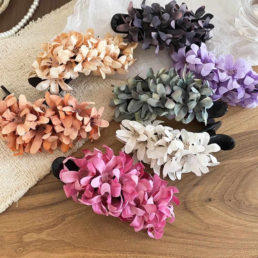 Colorful Flower Hairpin Acrylic Ponytail Holder Fashion Hanfu Hair Clip  Party