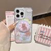 ins Korean cartoon animal suitable for Apple 16promax mobile phone case iPhone15 magnetic suction bracket 14P new