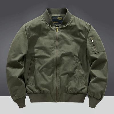 2026 Men's Pure Cotton Pilot Jacket, Spring/Autumn Loose Fit, Plus Size, Baseball-Style Workwear, Lightweight.