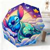 1pc Disney Stitch Cartoon Pattern Automatic Umbrella, All-Occasion Rain or Shine Umbrella, Portable Folding Umbrella, Christma