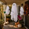 Cute Ghost Hanging for Trees 3 Pcs Halloween Ghosts on Brooms Spooky Flying Gauze Indoor Outdoor Party Props with Broomstick Tree Porch Yard,