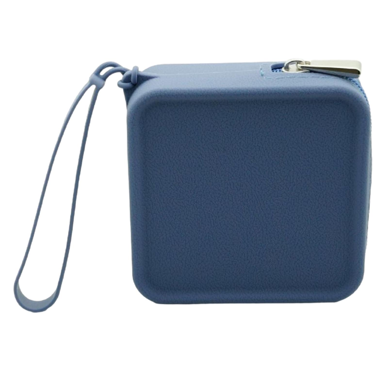 

Маленький квадратный чехол для кистей для макияжа, силиконовый водонепроницаемый чехол для хранения кабеля наушников, карман для помады, косметичка синий
