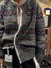 Korean Retro Color Block Fair Isle Cardigan - Soft, Cozy Knit for Autumn/Winter