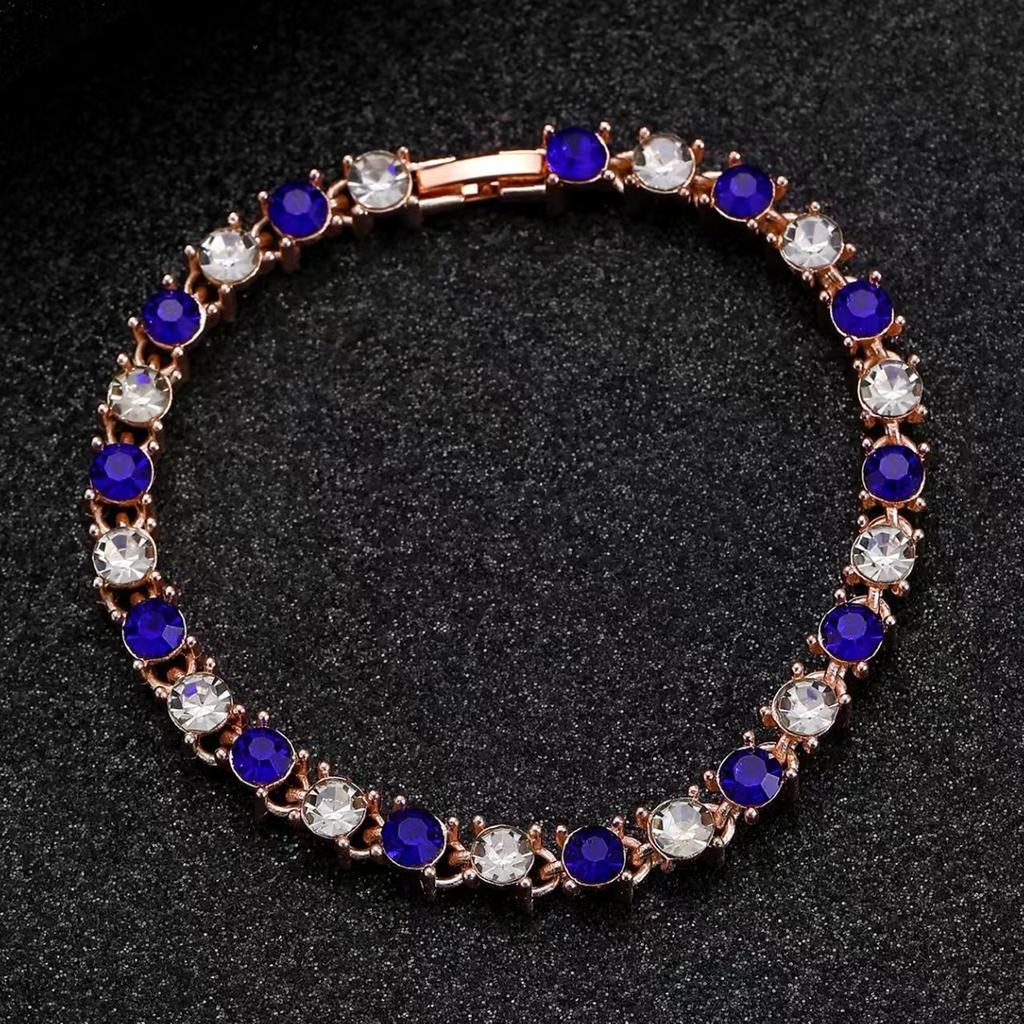 Braided Chain Bracelet with Round Cut Crystal Stones Adjustable Length Metal Clasp Jewelry Accessory for Daily Wear and Special Occasions