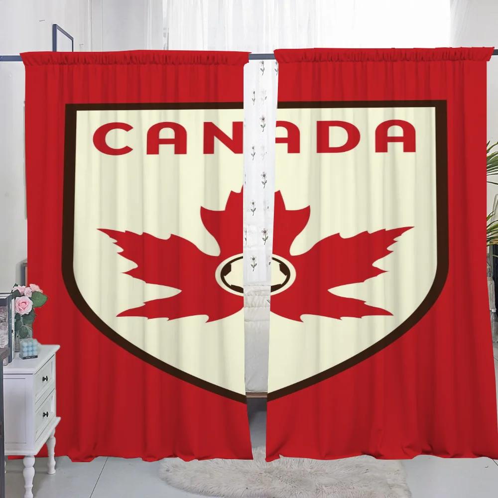 Kitchen Curtains for Living Room 2 Pieces Blackout Curtains Door Curtain C-canadian National Team Partition Bedroom Decoration