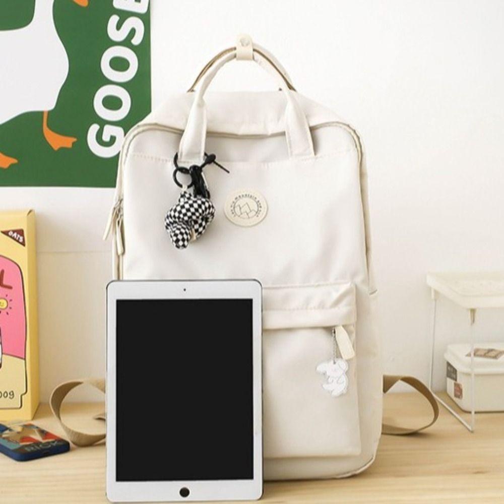 Lightweight Waterproof Women Backpack Large Capacity Solid Color School Bag Nylon Ergonomic Travel Backpack College Student