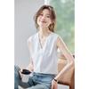 Women's V-Neck Sleeveless Chiffon Vest Blouse