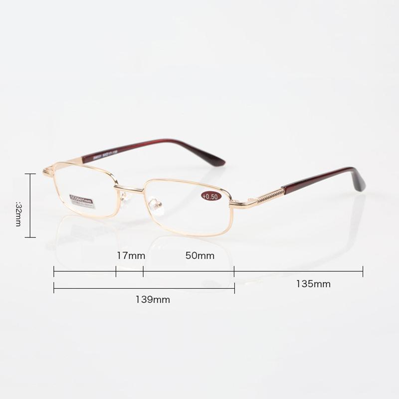 Men Reading Glasses Metal Presbyopia Glass Lens Anti-fatigue Eyeglasses With 0 +0.5 0.75 1.0 1.25 1.5 1.75 2.0 2.5 2.75 To 6.0