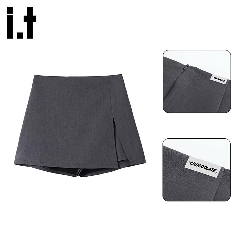 CHOCOOLATEit Women s Irregular High-Waist Slit Mini Skirt S