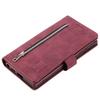 For iPhone 17 Case 9 Card Slots Zipper Wallet PU Leather Phone Cover with Wrist Strap