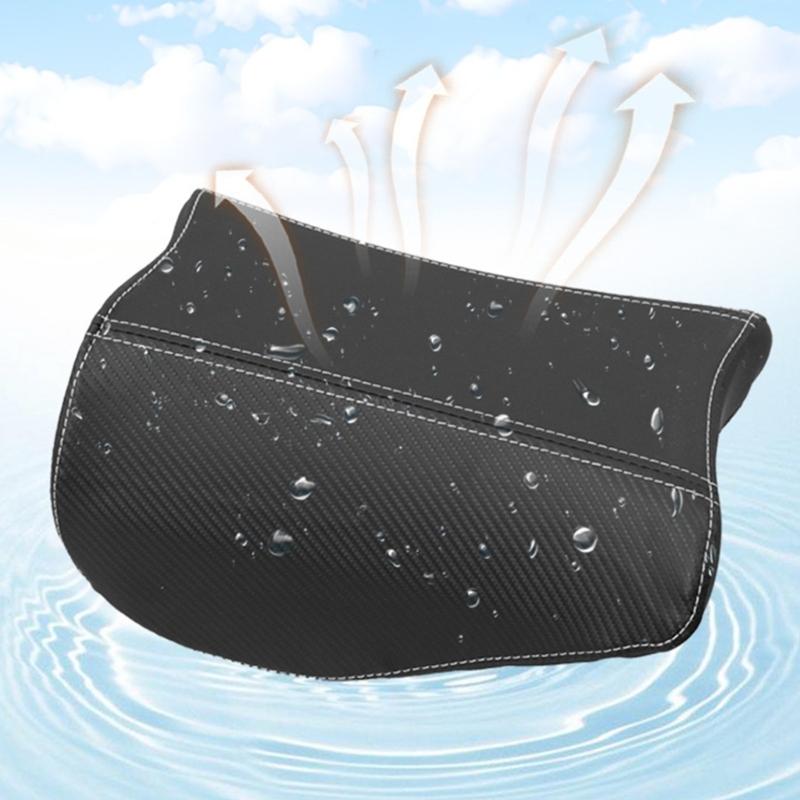 High Elasticity Comfortable Carbon Fiber Pattern Motorcycle Seat Cover Cushion With Non Slip Surfaces And Elastic Straps
