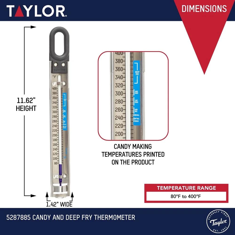 Stainless Steel Candy Thermometer with Adjustable Clip Analog Paddle Deep Fry Cooking Tool Professional Kitchen Thermometer