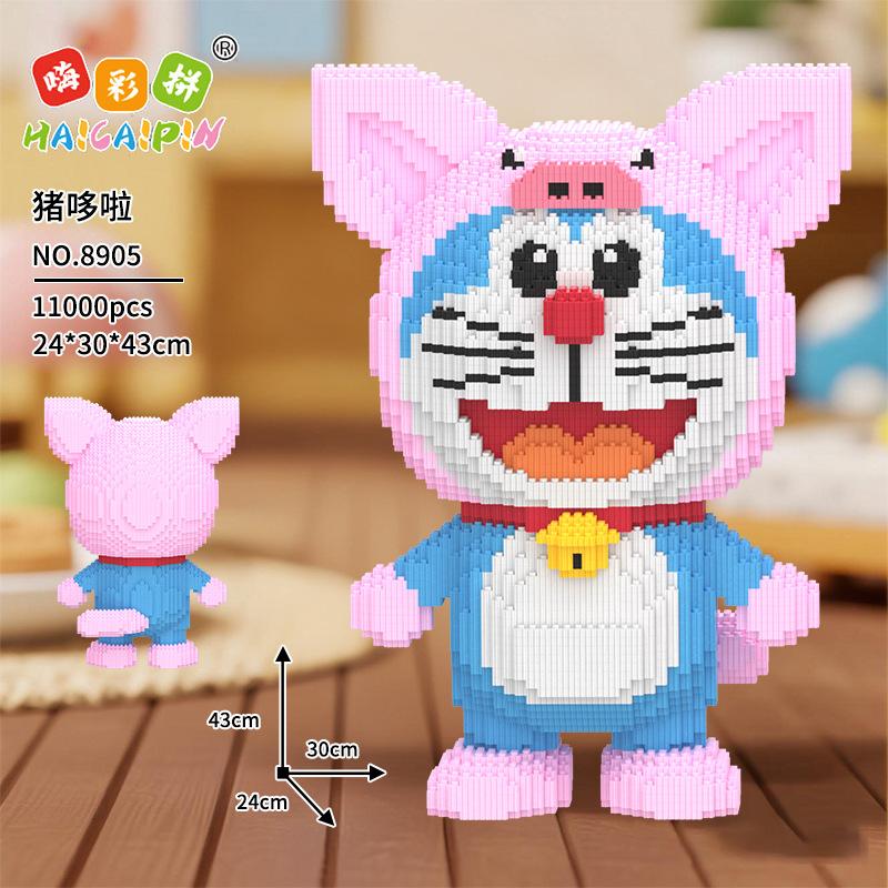 

Doraemon Cosplay Chinese Zodiac Magic Building Block Cartoon Horse Dragon Tiger Model Toy Assembled Bricks Figure For Kids Gift No Box