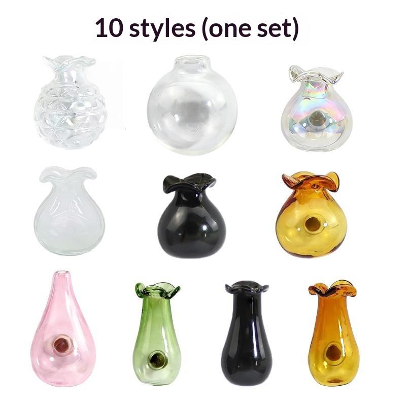 Mini Glass Vase Fridge Magnet Set Strong Magnetic Adhesion Secure Grip For Kitchen Decor Holding Tiny Plants Flowers