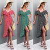 Shoulder Slim Ruffles Floral Print Dresses Ruffles Print Dress Female